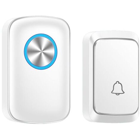KZQ Wireless Doorbell with Adjustable and Durable Music, Home Security Doorbell, Stable Performance, Waterproof, Suitable for Home and Pregnant Women (White) (1/4)