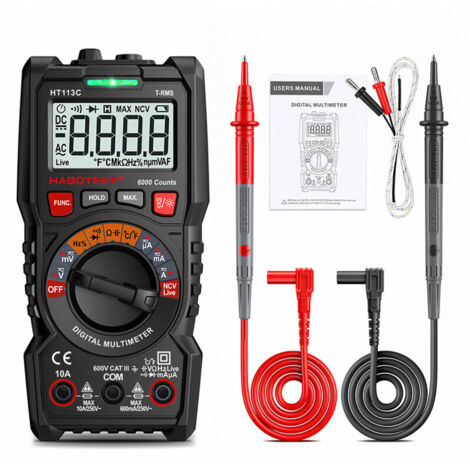 Digital multimeter, full LCD screen, multifunction tests including stability, continuity, capacitance, frequency and diode test, supply voltage and NCV (1/4)
