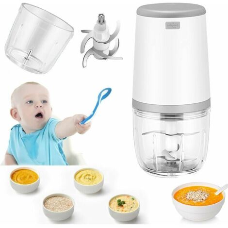 KZQ Mini Baby Blender, Mini Food Processor, 300ml Baby Blender, Mini Electric Chopper, Mini Food Processor with USB Charging, Electric Blender for Kids, Baby Food Maker (1/4)
