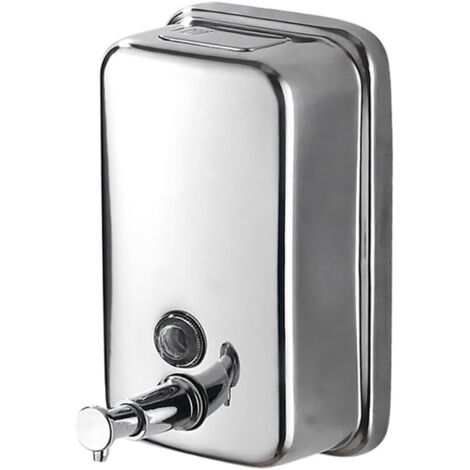 Wall-mounted soap dispenser for bathroom, stainless steel, for kitchen, garage, office, hotel, restaurant or home use, 500 ml (chrome silver) (1/4)