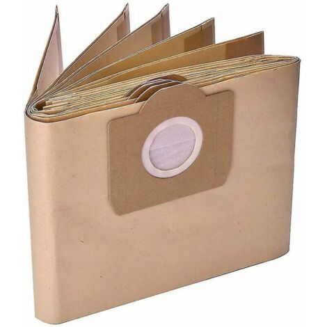 Pack of 10 filter dust bags for Karcher Wd3 Wd3p wet and dry vacuum cleaner- (1/4)