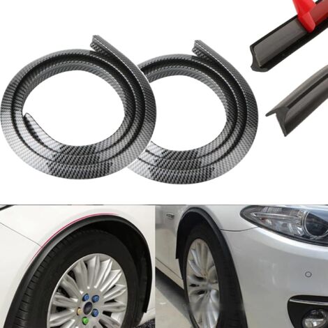Set of 2 universal fender flares - 1.5m carbon fiber reinforcement - Rubber strips - For cars (1/4)