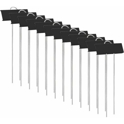 Plant Labels - Pack of 12 Rustproof Metal Markers for Gardening and Nursery - Ideal for Labeling Flowers, Vegetables and Seeds (Black)