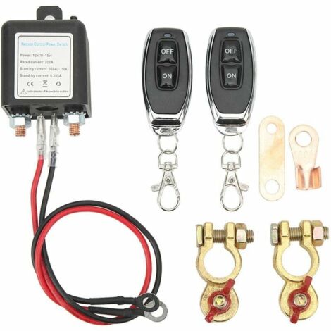 KZQ DC12V Remote Battery Cut-Off Switch, Anti-Theft Circuit Breaker, for Car, Camper Van, ATV, Boat (2 Remote Controls)