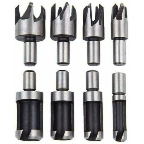 Set of 8 wood drill bits, dowel cutter, tool for making tenons, dowels and wooden pegs. (1/4)
