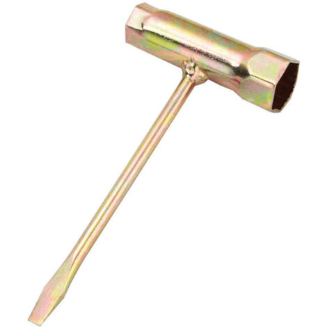 Spark plug wrench and bar nut wrench for chainsaw, 13 mm x 19 mm, gold-plated, one piece (1/4)