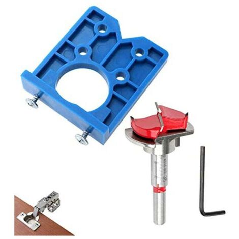 Hinge Jig Drill Bit Sets 35mm Adjustable Bit Positioner Hole Positioning Drill Bits Cutters for Woodworking Furniture Door Cabinet Hinge Installation (1/5)