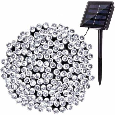 FlkwoH Solar Outdoor String Lights, 22 Meters with 200 LEDs, Waterproof, 8 Lighting Modes, Perfect for Garden, Patio, Home, Party and Christmas Decoration (White) (1/4)