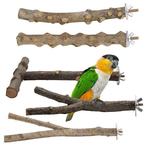 Set of 5 natural wood bird perches, natural wood perches, bird accessories, parakeets, bird toys, climbing perches, bird cage