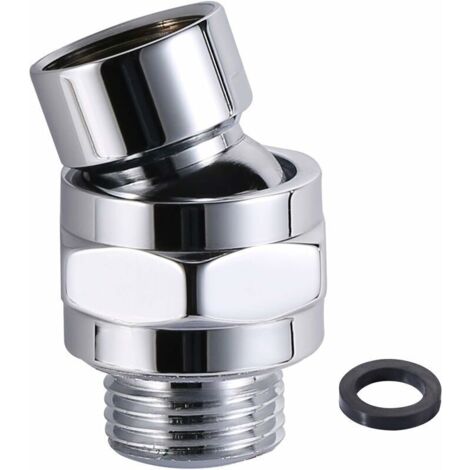Connect to Shower Arm, Shower Connector, Adjustable Angle Swivel Adapter, G1/2 Ball Joint Shower Arm Head, Chrome-Plated Brass (1/4)