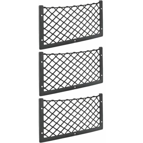 Set of 3 car storage nets - 36 x 18 cm - Elastic - For vans, caravans, motorhomes and trucks (1/4)