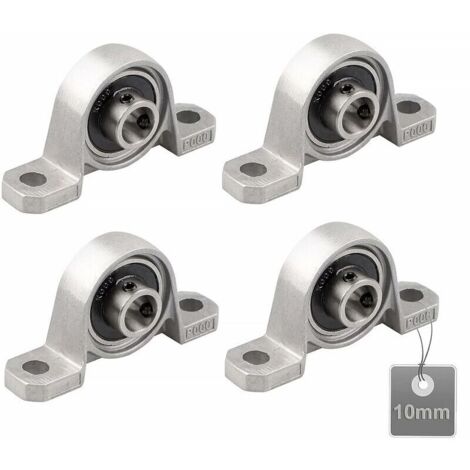Zinc alloy pillow block bearing with ball bearings and solid cast iron base (size: 10 mm) (1/4)