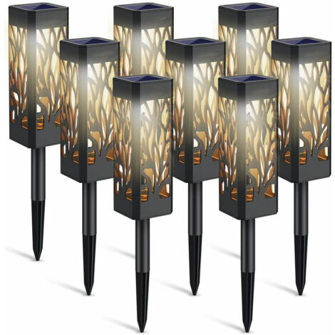 Outdoor Solar Garden Lights - Set of 6 Solar Lanterns with Warm White Light - IP65 Waterproof - Auto On/Off (1/4)
