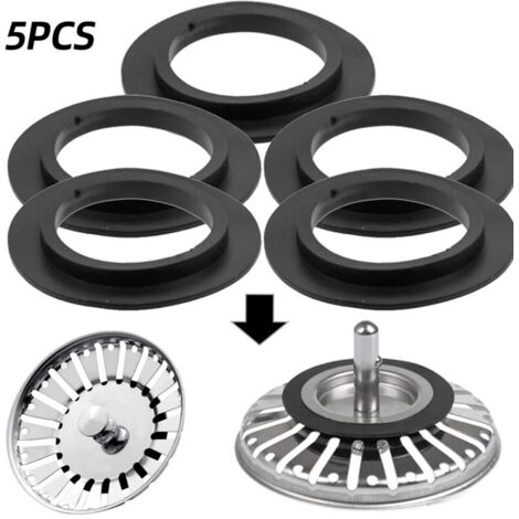 Pack of Rubber Gaskets for Kitchen Sink Plug, Rubber Seals for Plug Valve and Filter Basket. (1/2)