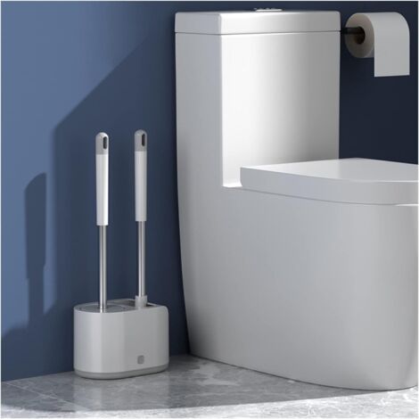 Toilet brush holder with soft bristles, toilet brush cleaning without drilling, deep bathroom cleaning, toilet bowl brush, toilet brush holder (floor-standing) (1/4)