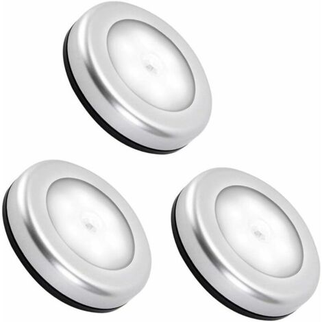 Night Light with Indoor Motion Sensor - Battery Operated LED Lamp for Stairs, Closets, Hallways, Children's Rooms - Auto ON/OFF - 3M Adhesive Included (Pack of 3, Cool White Light) (1/4)