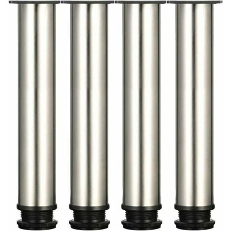 Adjustable furniture legs in brushed stainless steel - Height 300 mm, adjustable height from 0 to 15 mm (1/4)