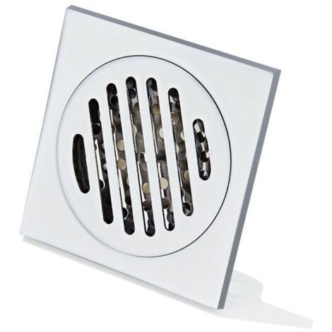 Anti-Hair Shower Grate, Thick Stainless Steel Floor Drain, Square Anti-Odor Shower Drain for Bathroom, 100 x 100mm (1/4)