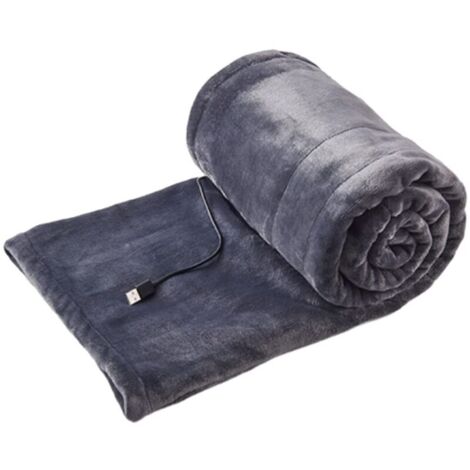 Heated Shawl Blanket, USB Powered and Wireless Design, Washable with 3 Temperature Settings, Electric Heated Throw Blanket, Grey (1/4)