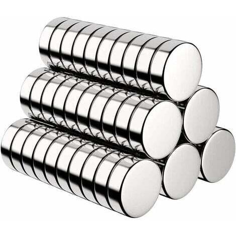 60Pcs Magnets, Ultra Strong Neodymium Fridge Magnet, Small Round Fridge Magnets, Magnetic Plate, Door, Chalkboard, Card - Free Storage Box Included-10X3Mm (1/5)