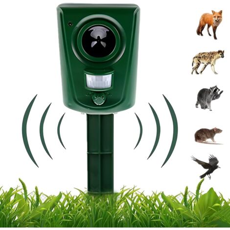 Ultrasonic cat repellent - Battery operated - Waterproof - Outdoor repellent with motion detector for garden, yard, field, farm dogs, birds, fox (1/4)