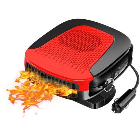Portable car heater and defroster, 150W, windshield defroster, cigarette lighter plug, 360° rotation (red) (1/4)