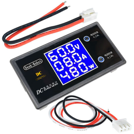 Digital voltmeter, ammeter, wattmeter, voltage, current, DC 0-100 V, 10 A, LCD screen, voltage detector, tester, 12 V, 24 V, 36 V, 1000 W (1/4)