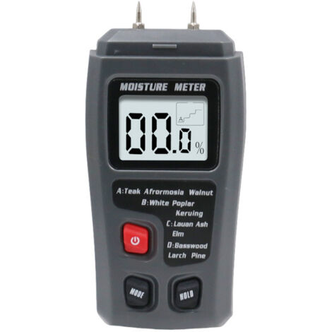 Wood moisture meter, wood moisture detector, needle-type firewood moisture meter (grey, 1 piece) (1/4)