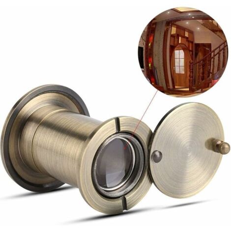 220 Degree Wide Angle Security Front Door Peephole Viewer with High Strength Protective Cover(Bronze)