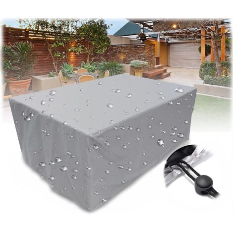 Garden Furniture Cover, Rectangular Waterproof Oxford Fabric, Snowproof, UV-Resistant, Dustproof Tarpaulin for Garden Furniture and Patio Table, Grey, 86x86x36cm (1/4)