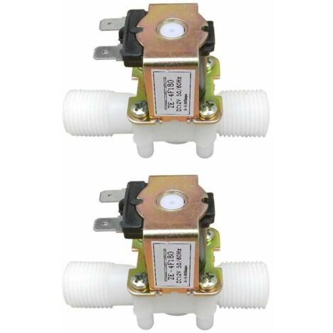 KZQ 2x 12v 1/2inch Magnetic Plastic Electric Solenoid Valve for Water and Air, Normally Closed (1/4)