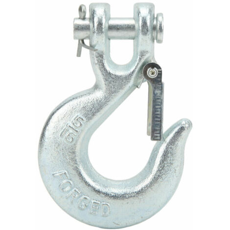 KZQ 5/16" sliding clevis hook with safety latch, high-strength carbon steel, for trailer winch (1/4)