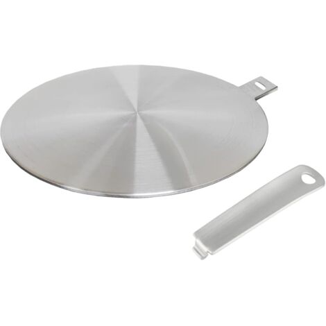 Induction adapter, converter disc for induction hob, heat diffuser plate with detachable handle and base, 24 cm (1/4)