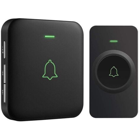 KZQ Wireless Doorbell, 300 Meter Range, IP44 Waterproof Ring Doorbell Kit with Plug-in Receivers for Home, 5 Volume Levels, Blue LED (1/4)