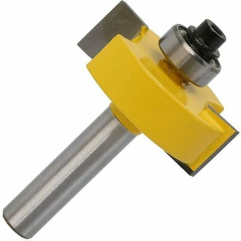 8mm shank router bit with 6 bearings for variable cutting depths of 28.6mm, 22.2mm, 19.05mm, 15.9mm, 12.7mm and 9.52mm. Woodworking tool. (1/4)