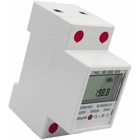 Electricity Meter, Energy Consumption Monitor, 5-80A 220V 50Hz (1/4)