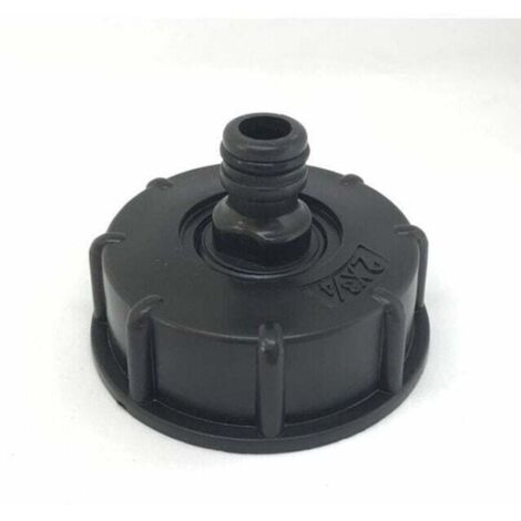 IBC S60x6 fitting with nozzle cap, 3/4" outlet and 60 mm inlet, compatible with 1000 litre RTGPT IBC tank (1/4)