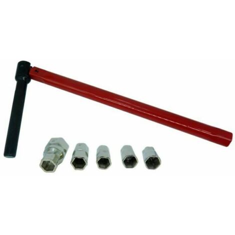 KZQ Red Tap Wrench, 8-13 mm Tap Installation Manual Tool, Six Pieces (1/4)
