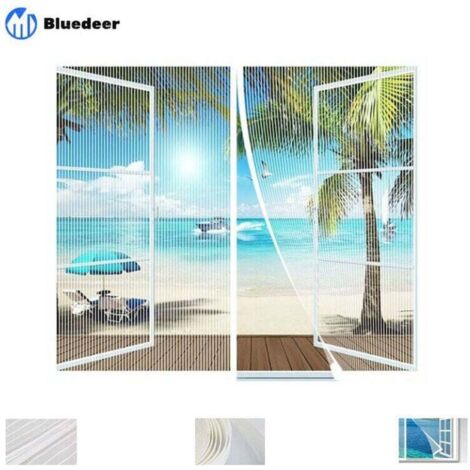 KZQ Magnetic Window Screen, Automatically Closed, No Drilling Required, Fits Most Types of Windows or Balcony Doors, White - (47x47inch) 120x120cm (1/3)