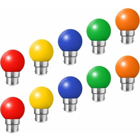 KZQ B22 Bayonet Bulbs - Pack of 10 Festoon 2W LED Bulbs (20W Equivalent), Energy-Saving Colored Bulbs (1/4)