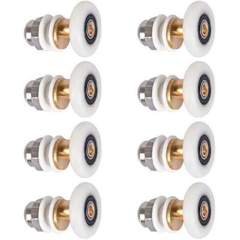 Shower Door Roller, Sliding Door Casters Shower Enclosure Door Pulleys Replacement Wheel for Roller with Wheel Diameter 27mm (8 Pieces) (1/5)