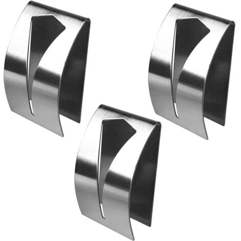 3 Pack Self Adhesive Towel Rack, Stainless Steel Towel Holder, Metal Wall Mounted Towel Rack, Silver Towel Hook, Bathroom Towel Hook (1/5)