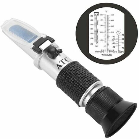 Portable 4-in-1 RTGPT antifreeze coolant refractometer, ideal for testing automotive antifreeze systems, battery acid and windshield washer fluid. (1/4)