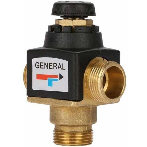 KZQ Thermostatic mixing valve for solar water heaters, brass, 3-way male thread DN20, thermostatic mixing valve (1/4)