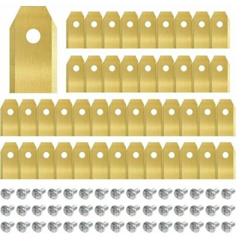 Pack of 45 titanium lawnmower blades - Replacement blades for Husqvarna/Automower/Yardforce/Gardena robotic mowers with screws - Compatible with models 105, 310, 315, 320, 420, 430x, rr (1/4)