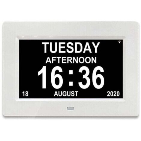7-inch LCD digital calendar clock with date and time for parents (white) (1/4)