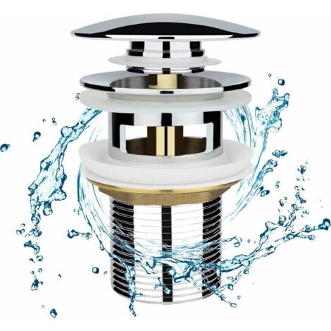 Pop-up sink drain with chrome overflow (1/4)