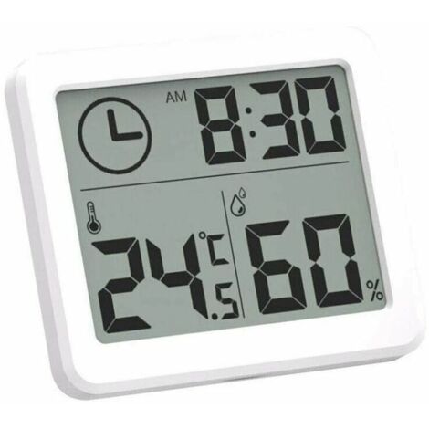 Indoor Thermometer Hygrometer Digital LCD C/F Temperature Humidity Meter Alarm Clock -10-70C