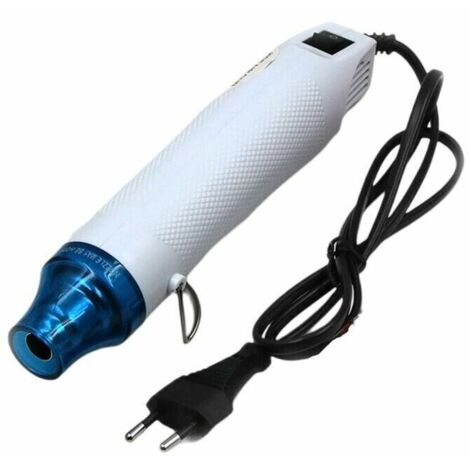 Mini 220V hot air gun, portable heat gun for shrink wrapping, heat shrink tubing, epoxy resin, embossing and DIY projects (white) (1/4)
