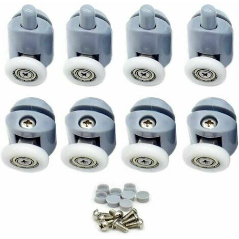 Shower enclosure rollers - Set of 8 rollers for sliding shower doors, 25 mm diameter. (1/4)